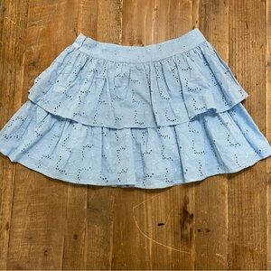 Altar’d State Skirt Light Blue Eyelet Layered Skirt XS